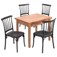 Обеденные стол со стульями Modalife Asos Прямоугольная / ДСП / Коричневый