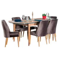 Обеденные стол со стульями Moda Life Blueline () Прямоугольная/ МДФ/ Cappuccino