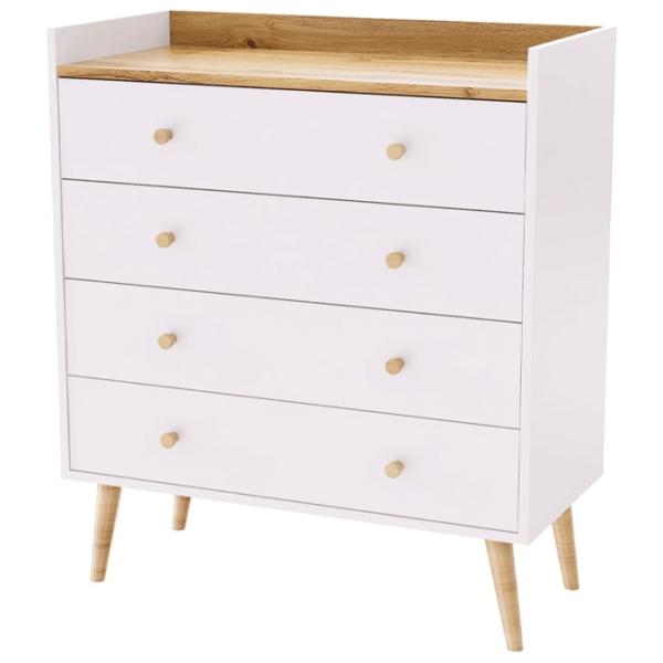 Комод Mobicasa 4 Asgard 96 x 82 x 40см/ ДСП/ Белый photo 1