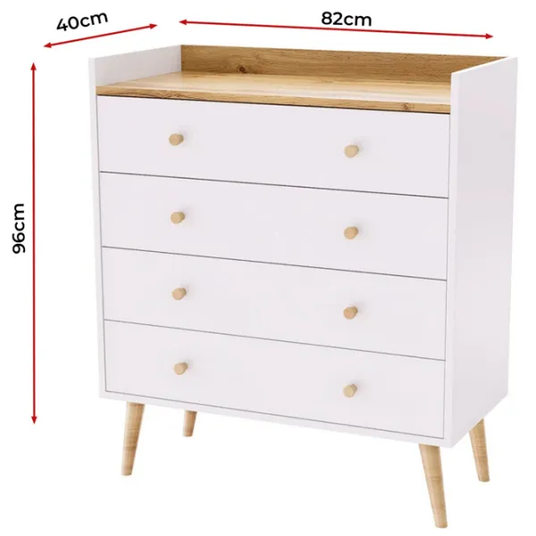 Комод Mobicasa 4 Asgard 96 x 82 x 40см/ ДСП/ Белый photo 3