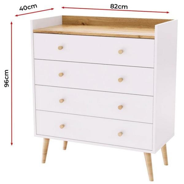 Комод Mobicasa 4 Asgard 96 x 82 x 40см/ ДСП/ Белый photo 3