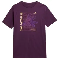 Tricou pentru bărbați 4F 4faw23ttshm0888 100% bumbac/ Purple