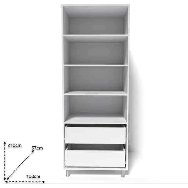 Dulap Smartex N10  100 x 57 x 210 / DSP / White photo 2 Dulap Smartex N10  100 x 57 x 210 / DSP / White photo 2