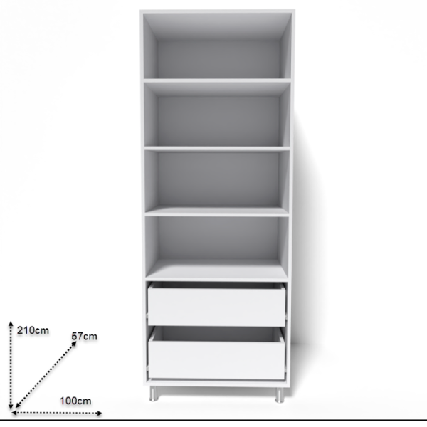 Dulap Smartex N10  100 x 57 x 210 / DSP / White photo 2 Dulap Smartex N10  100 x 57 x 210 / DSP / White photo 2