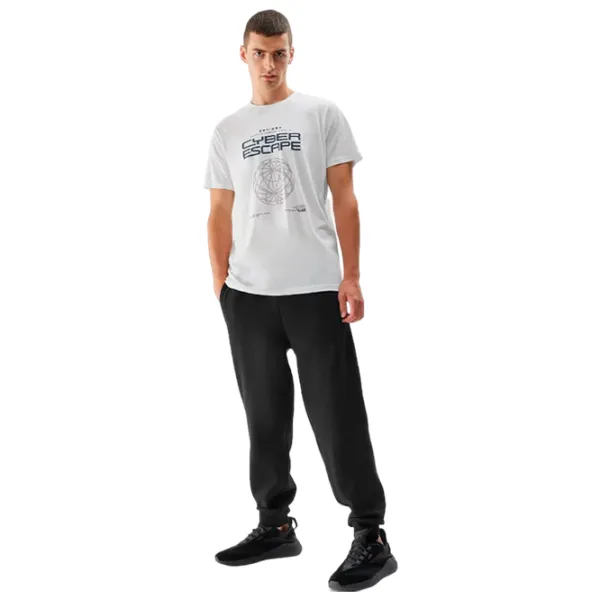 Tricou pentru bărbați 4F 4faw23ttshm0887 100% bumbac/ White photo 2