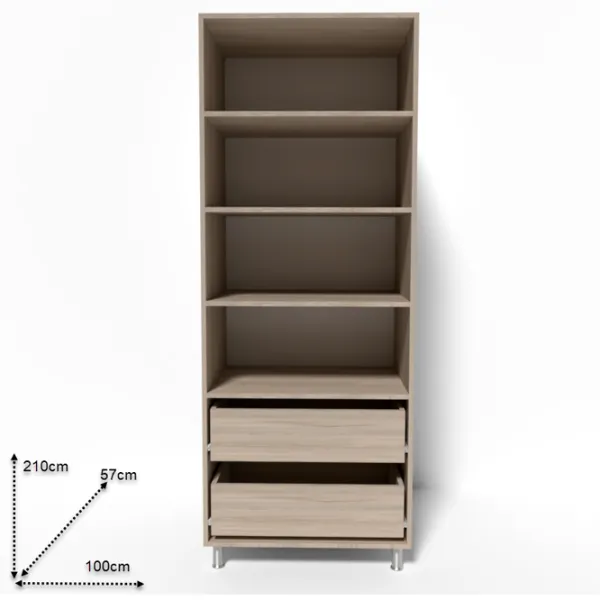 Dulap Smartex N10  100 x 57 x 210 / DSP / Stejar deschis photo 2 Dulap Smartex N10  100 x 57 x 210 / DSP / Stejar deschis photo 2