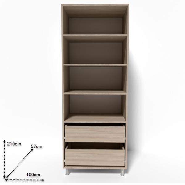 Dulap Smartex N10  100 x 57 x 210 / DSP / Stejar deschis photo 2 Dulap Smartex N10  100 x 57 x 210 / DSP / Stejar deschis photo 2