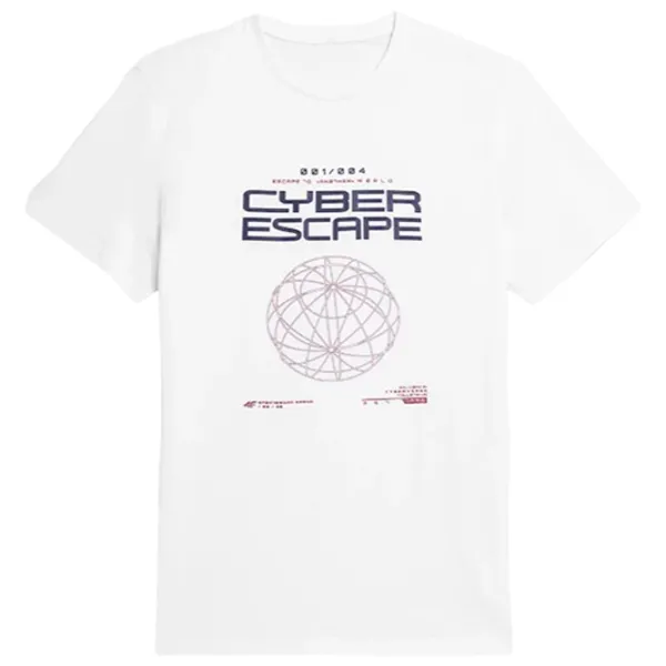 Tricou pentru bărbați 4F 4faw23ttshm0887 100% bumbac/ White photo 1