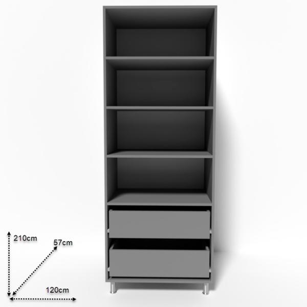 Шкаф Smartex N10  120 x 57см x 210 / ДСП / Графитовый photo 2 Шкаф Smartex N10  120 x 57см x 210 / ДСП / Графитовый photo 2