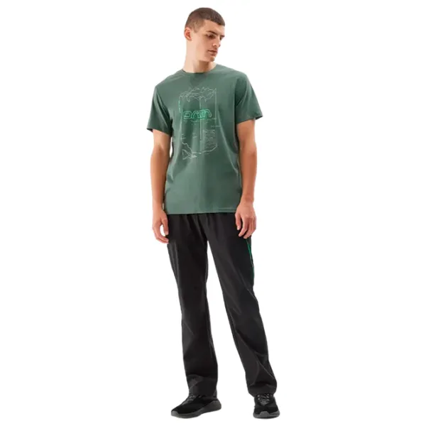 Tricou pentru bărbați 4F 4faw23ttshm0872 100% bumbac/ Green photo 4