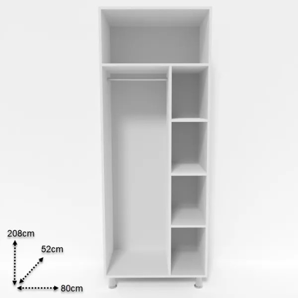 Dulap Smartex N2 80 x 52 x 206 / DSP / White photo 2 Dulap Smartex N2 80 x 52 x 206 / DSP / White photo 2