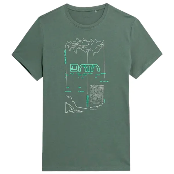 Tricou pentru bărbați 4F 4faw23ttshm0872 100% bumbac/ Green photo 1