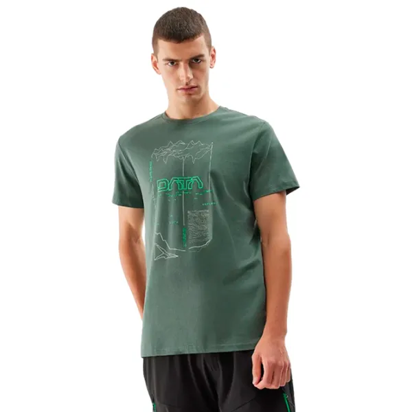 Tricou pentru bărbați 4F 4faw23ttshm0872 100% bumbac/ Green photo 3