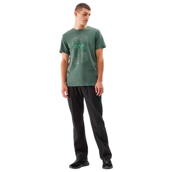 Tricou pentru bărbați 4F 4faw23ttshm0872 100% bumbac/ Green photo 4