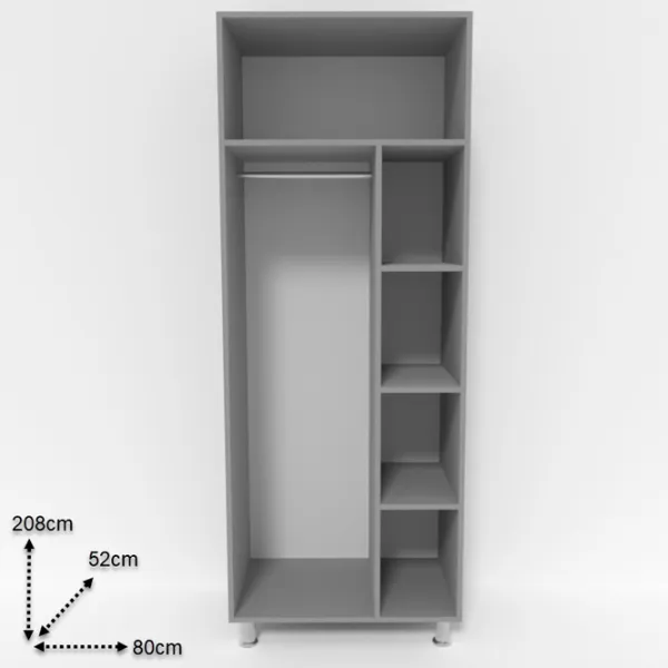 Dulap Smartex N2 80 x 52 x 206 / DSP / Grafit photo 2 Dulap Smartex N2 80 x 52 x 206 / DSP / Grafit photo 2