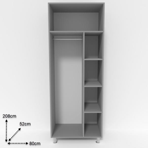 Dulap Smartex N2 80 x 52 x 206 / DSP / Grafit photo 2 Dulap Smartex N2 80 x 52 x 206 / DSP / Grafit photo 2