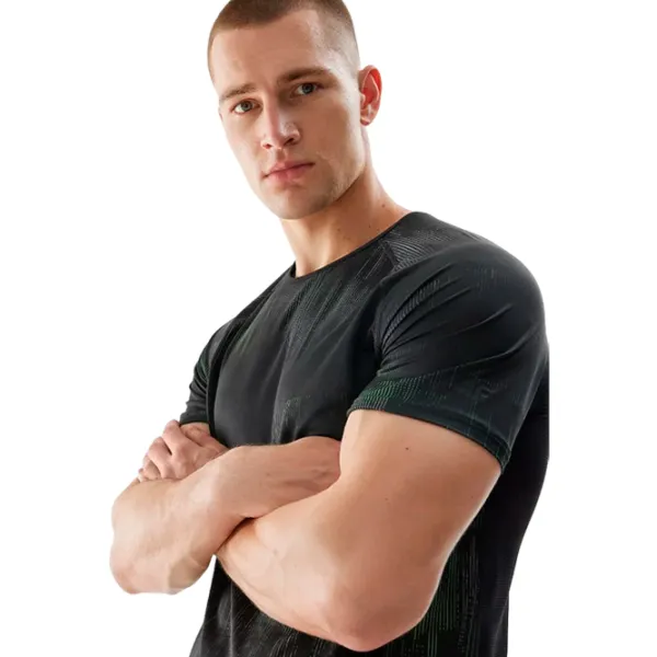 Tricou pentru bărbați 4F 4faw23tftsm455 12% elastan/ Multicolor photo 4