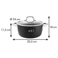 Кастрюля Tescoma President Stone 4.5 л Алюминий/ Black photo 3