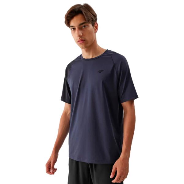Tricou pentru bărbați 4F 4faw23tftsm452 12% elastan/ Blue photo 2