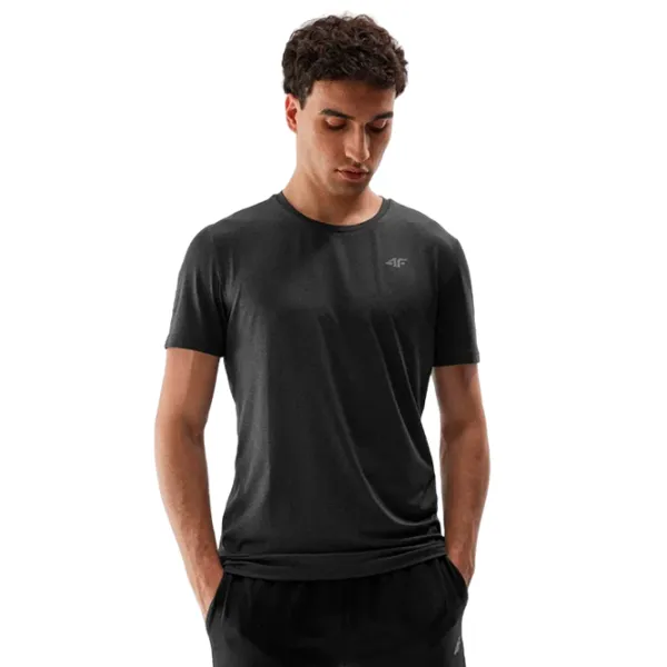 Tricou pentru bărbați 4F 4faw23tftsm449 90% poliester/ Black photo 2