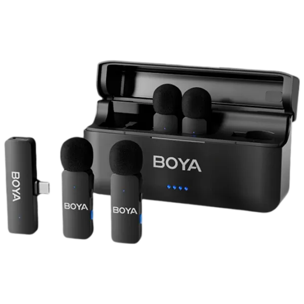 Microfon Boya BY-V4U + Charging Case Black photo 1