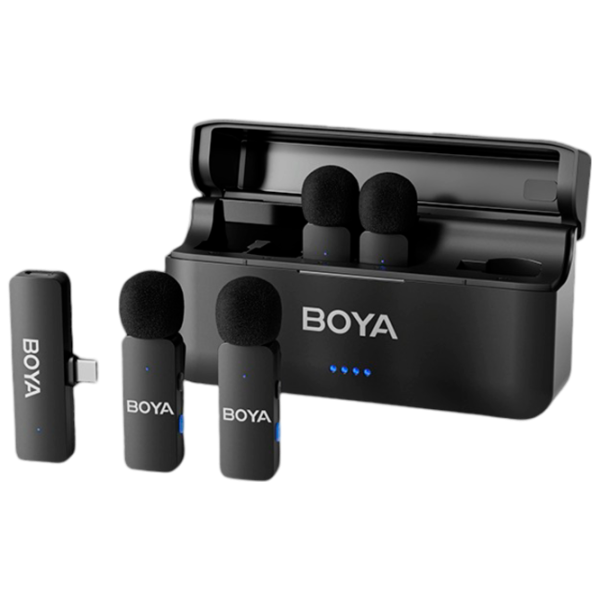 Microfon Boya BY-V4U + Charging Case Black photo 1
