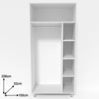 Шкаф Smartex N2 100 x 52см x 206 / ДСП / White photo 2