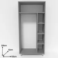 Шкаф Smartex N2 100 x 52см x 206 / ДСП / Графитовый photo 2