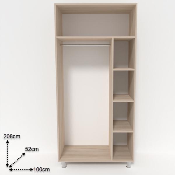 Dulap Smartex N2 100 x 52 x 206 / DSP / Stejar deschis photo 2 Dulap Smartex N2 100 x 52 x 206 / DSP / Stejar deschis photo 2