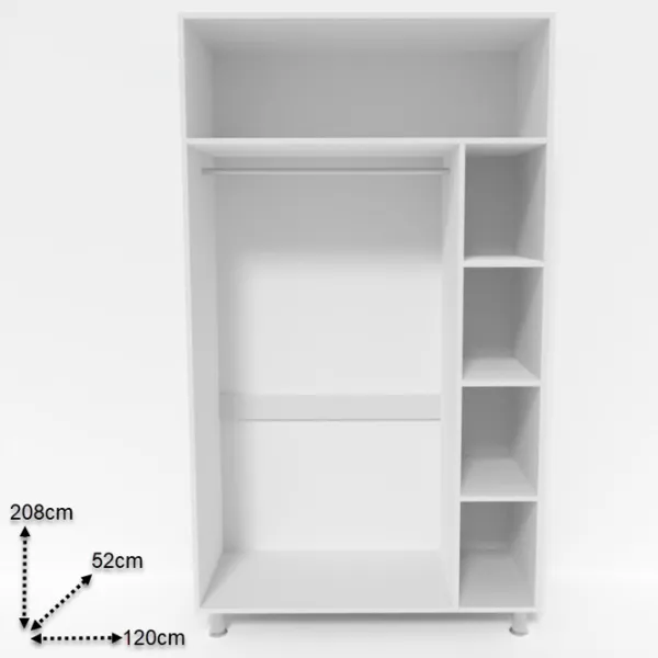 Dulap Smartex N2 120 x 52 x 206 / DSP / White photo 2 Dulap Smartex N2 120 x 52 x 206 / DSP / White photo 2