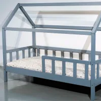 Детская кровать Mobicasa Jasmine 90 x 200 см/ Дерево/ Серый photo 2