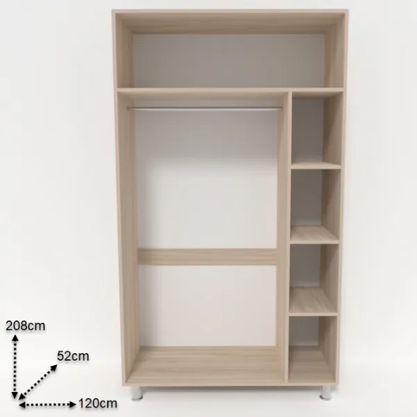 Dulap Smartex N2 120 x 52 x 206 / DSP / Stejar deschis photo 2 Dulap Smartex N2 120 x 52 x 206 / DSP / Stejar deschis photo 2