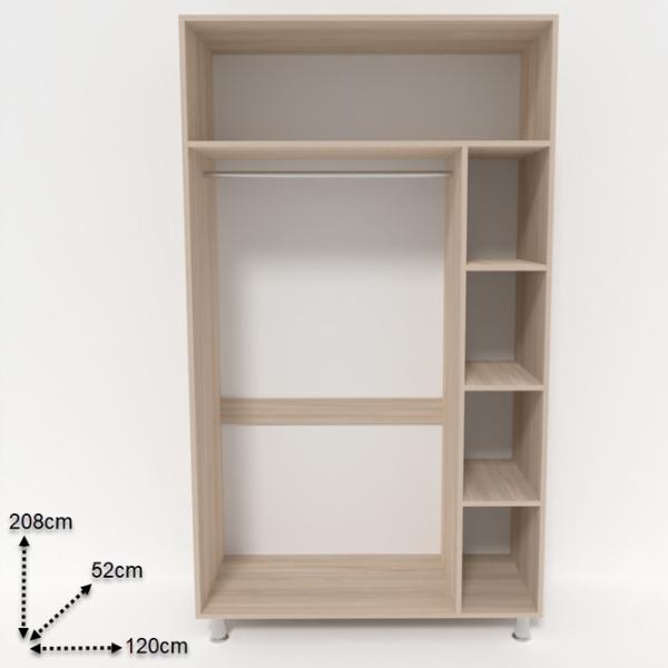 Dulap Smartex N2 120 x 52 x 206 / DSP / Stejar deschis photo 2 Dulap Smartex N2 120 x 52 x 206 / DSP / Stejar deschis photo 2