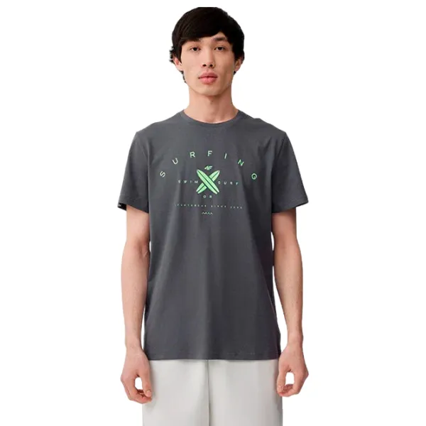 Tricou pentru bărbați 4F 4Fss23ttshm366 100% bumbac/ Gray photo 3
