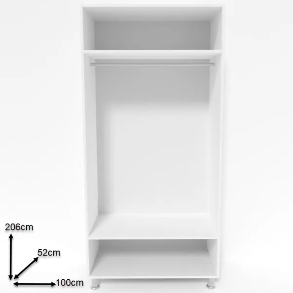 Шкаф Smartex N1 100 x 52см x 206 / ДСП / White photo 2