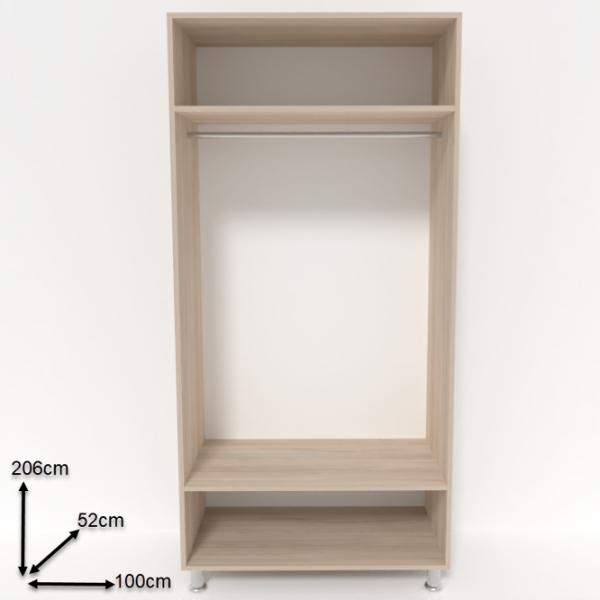 Dulap Smartex N1 100 x 52 x 206 / DSP / Stejar deschis photo 2 Dulap Smartex N1 100 x 52 x 206 / DSP / Stejar deschis photo 2