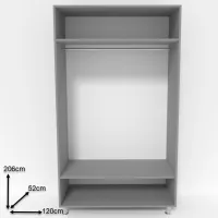 Шкаф Smartex N1 120 x 52см x 206 / ДСП / Графитовый photo 2