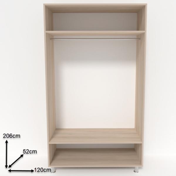 Dulap Smartex N1 120 x 52 x 206 / DSP / Stejar deschis photo 2 Dulap Smartex N1 120 x 52 x 206 / DSP / Stejar deschis photo 2