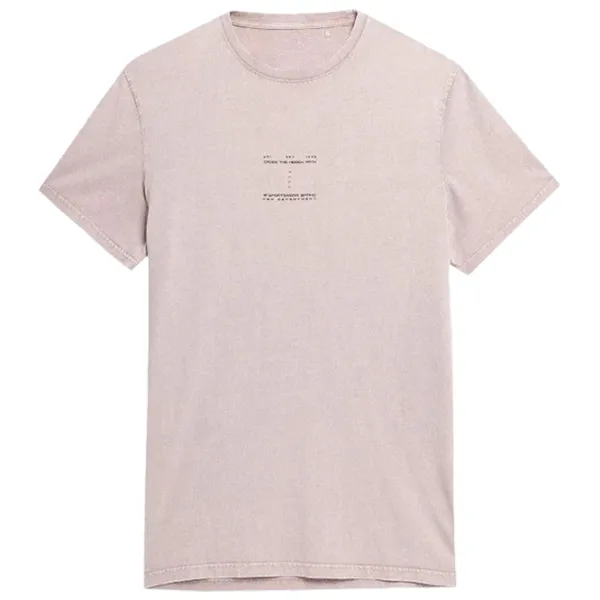 Tricou pentru bărbați 4F 4Fss23ttshm296 100% bumbac/ Beige photo 1