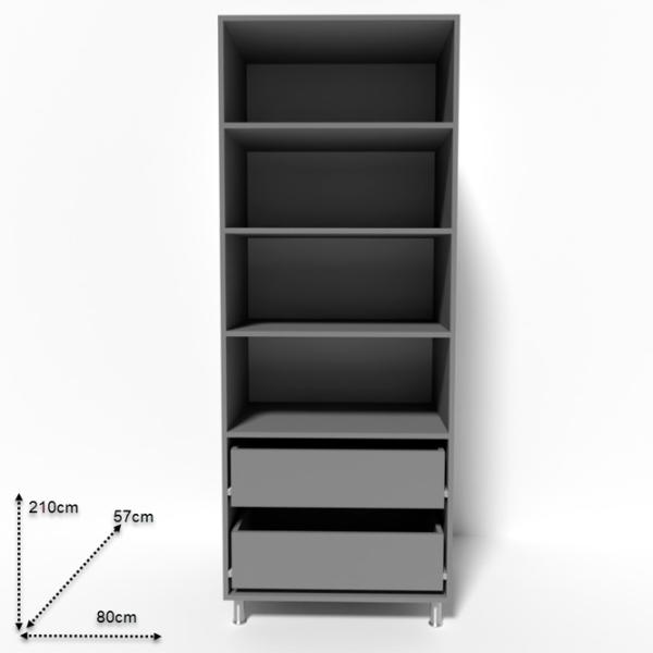 Шкаф Smartex N10  80 x 57см x 210 / ДСП / Графитовый photo 2 Шкаф Smartex N10  80 x 57см x 210 / ДСП / Графитовый photo 2