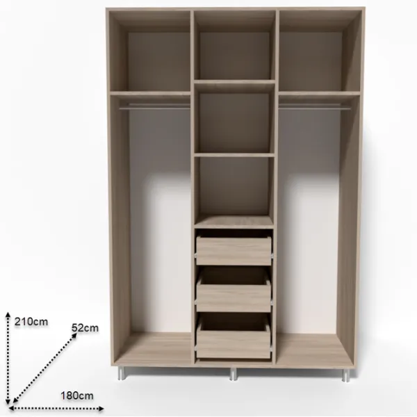 Dulap Smartex N12 180 x 52 x 210 / DSP / Stejar deschis photo 2 Dulap Smartex N12 180 x 52 x 210 / DSP / Stejar deschis photo 2