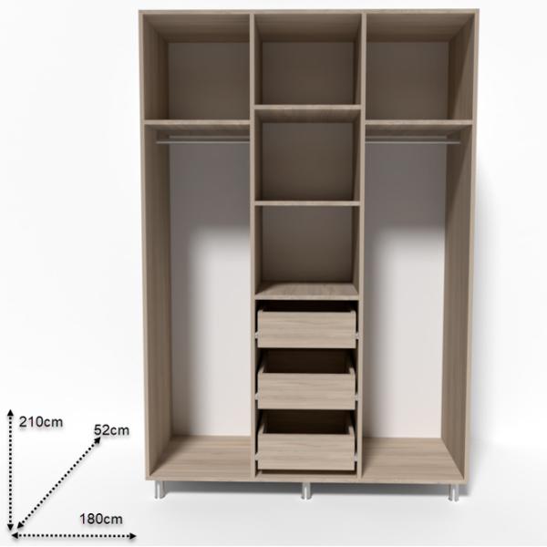 Dulap Smartex N12 180 x 52 x 210 / DSP / Stejar deschis photo 2 Dulap Smartex N12 180 x 52 x 210 / DSP / Stejar deschis photo 2