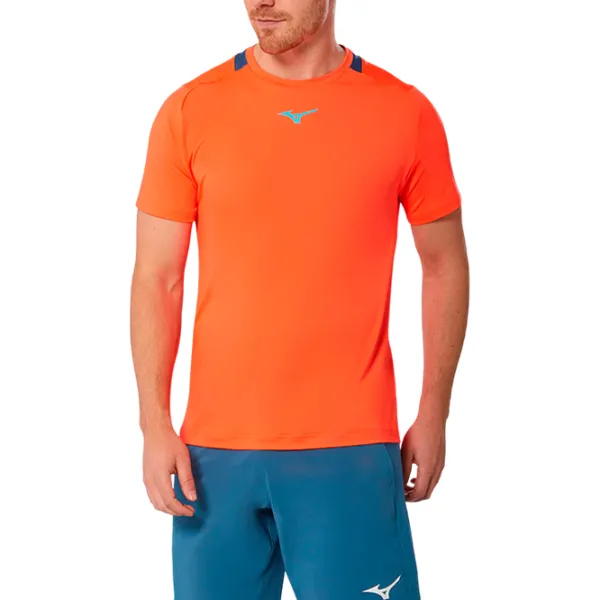 Футболка для мужчин Mizuno 62gaa001 100% хлопок/ Оранжевый photo 1