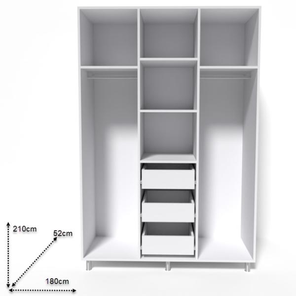 Шкаф Smartex N12 180 x 52см x 210 / ДСП / White photo 2