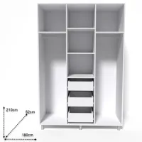 Dulap Smartex N12 180 x 52 x 210 / DSP / White photo 2