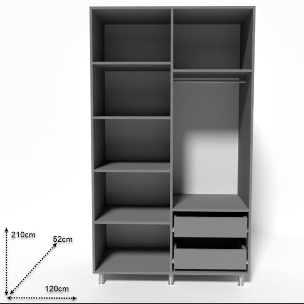 Шкаф Smartex N11 120 x 52см x 210 / ДСП / Графитовый photo 2