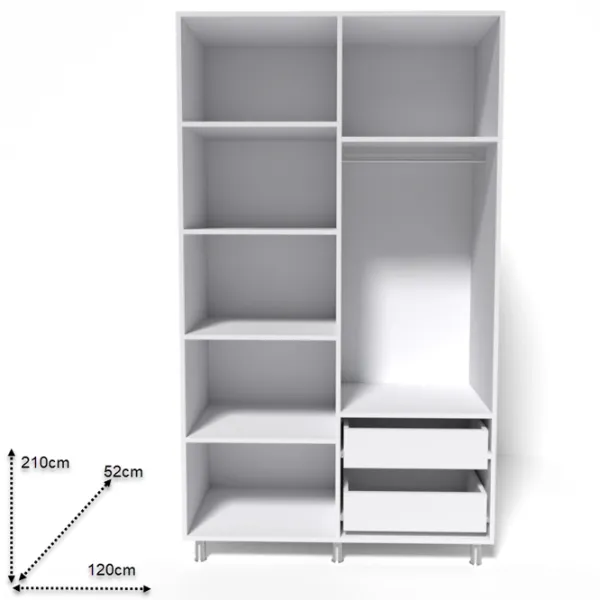 Шкаф Smartex N11 120 x 52см x 210 / ДСП / White photo 2