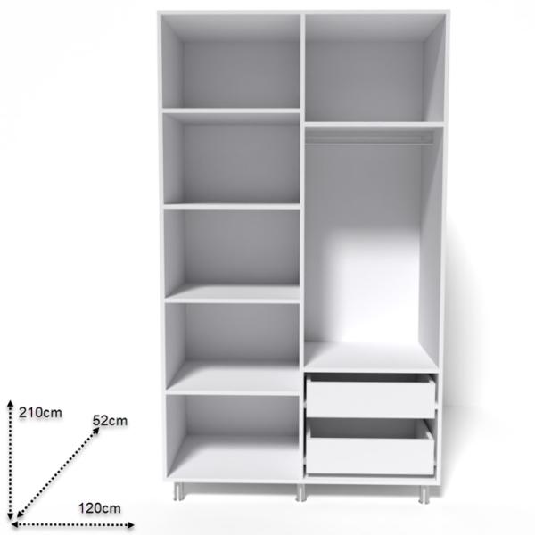 Шкаф Smartex N11 120 x 52см x 210 / ДСП / White photo 2
