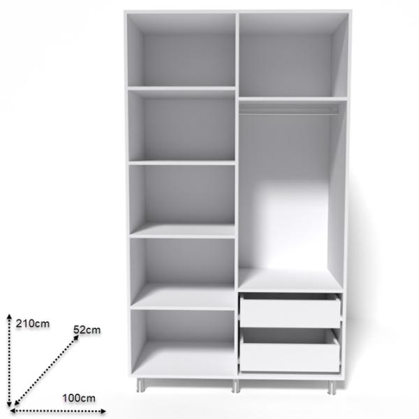 Шкаф Smartex N11 100 x 52см x 210 / ДСП / White photo 2