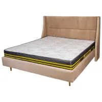 Кровать Mobilier Vera-2 180 x 200 см/ ЛДСП/ Бежевый